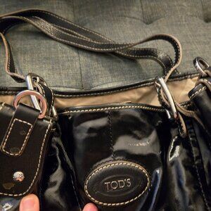 Tod's Made in Italy Patent Worn Once Sack Pocketbook